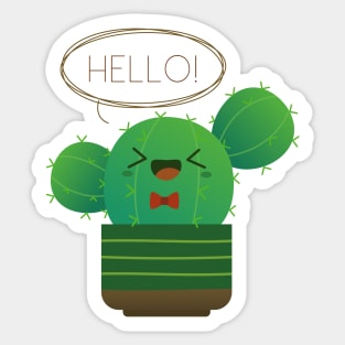 Hello Cactus Sticker